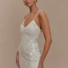 Vestido de lentejuelas Romilly – Marfil