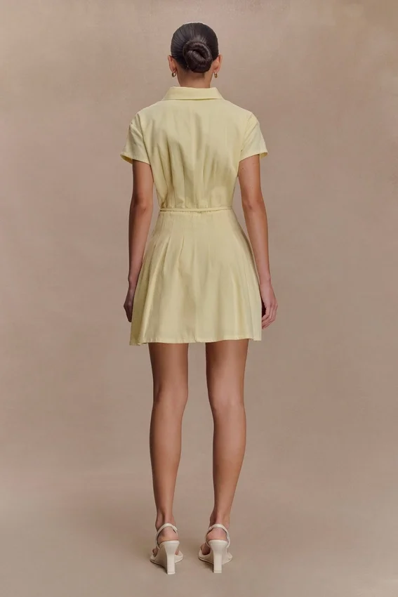 Vestido de lino con botones Aysha – Limón Vestido de lino con botones Aysha – Limón