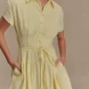 Vestido de lino con botones Aysha – Limón Vestido de lino con botones Aysha – Limón