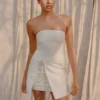 Vestido de lino sin tirantes Steph – Blanco Vestido de lino sin tirantes Steph – Blanco