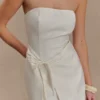 Vestido de lino sin tirantes Steph – Blanco Vestido de lino sin tirantes Steph – Blanco