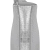 Vestido de malla brillante de un solo hombro Lyle – Plata Vestido de malla brillante de un solo hombro Lyle – Plata