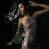 Vestido de malla brillante de un solo hombro Lyle – Plata Vestido de malla brillante de un solo hombro Lyle – Plata