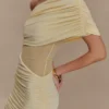 Vestido de malla con un solo hombro Dallas – Limón Vestido de malla con un solo hombro Dallas – Limón