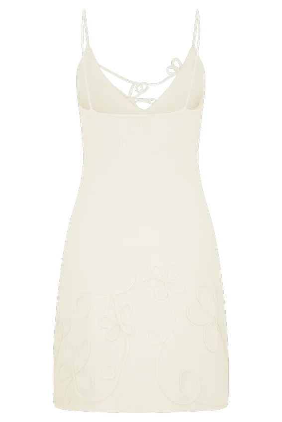 Vestido de punto bordado Brullo – Marfil Vestido de punto bordado Brullo – Marfil