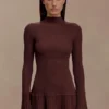 Vestido de punto calado Adena – Chocolate Vestido de punto calado Adena – Chocolate