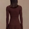 Vestido de punto calado Adena – Chocolate Vestido de punto calado Adena – Chocolate