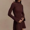 Vestido de punto calado Adena – Chocolate Vestido de punto calado Adena – Chocolate