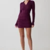 Vestido de punto con botones y manga larga Agness – Ciruela Vestido de punto con botones y manga larga Agness – Ciruela