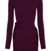 Vestido de punto con botones y manga larga Agness – Ciruela Vestido de punto con botones y manga larga Agness – Ciruela