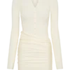 Vestido de punto con botones y manga larga Agness – Marfil Vestido de punto con botones y manga larga Agness – Marfil