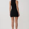 Vestido de punto con cuello halter Hector – Negro Vestido de punto con cuello halter Hector – Negro