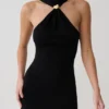Vestido de punto con cuello halter Hector – Negro Vestido de punto con cuello halter Hector – Negro