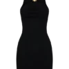 Vestido de punto con cuello halter Hector – Negro Vestido de punto con cuello halter Hector – Negro