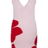Vestido de punto con estampado Dorothy – Estampado Deco Fleur en rojo