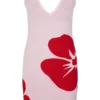 Vestido de punto con estampado Dorothy – Estampado Deco Fleur en rojo