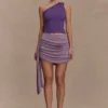 Vestido de punto con falda drapeada Cali – Morado
