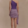 Vestido de punto con falda drapeada Cali – Morado