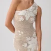Vestido de punto de ganchillo a mano Barker – Blanco Vestido de punto de ganchillo a mano Barker – Blanco
