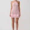 Vestido de punto de ganchillo Carrisa – Rosa bebé Vestido de punto de ganchillo Carrisa – Rosa bebé