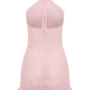Vestido de punto de ganchillo Carrisa – Rosa bebé Vestido de punto de ganchillo Carrisa – Rosa bebé