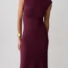 Vestido de punto plisado Milasandra – Ciruela Vestido de punto plisado Milasandra – Ciruela