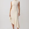 Vestido de punto plisado Milasandra – Marfil Vestido de punto plisado Milasandra – Marfil