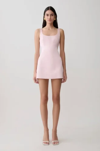 Vestido de satén Beth – Rosa pálido