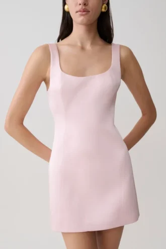Vestido de satén Beth – Rosa pálido