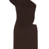 Vestido elástico con estampado de cachemira y pedrería – Chocolate Vestido elástico con estampado de cachemira y pedrería – Chocolate
