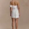 Vestido floral Claudine de tafetán – Blanco