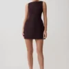 Vestido Hallie con cuello barco – Rayas diplomáticas ciruela