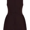 Vestido Hallie con cuello barco – Rayas diplomáticas ciruela