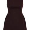 Vestido Hallie con cuello barco – Rayas diplomáticas ciruela