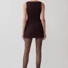 Vestido Hallie con cuello barco – Rayas diplomáticas ciruela