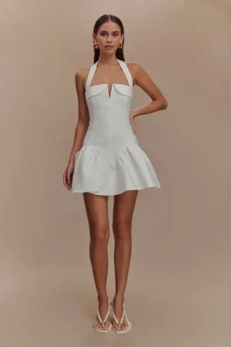 Vestido halter Calipso – Blanco