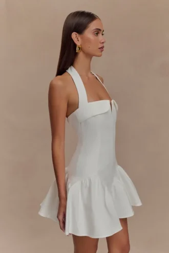 Vestido halter Calipso – Blanco