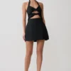 Vestido halter con detalle de lazo Ella – Negro