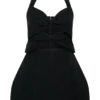 Vestido halter con detalle de lazo Ella – Negro