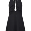Vestido halter de gasa Malakhai – Negro Vestido halter de gasa Malakhai – Negro