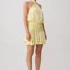 Vestido halter de satén Poppy – Limón Vestido halter de satén Poppy – Limón