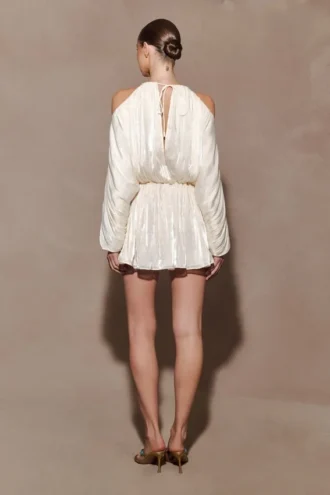 Vestido halter Minna – Blanco ópalo