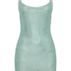 Vestido Jasmyn con hotfix y espalda de malla – Menta