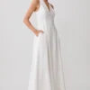 Vestido largo abotonado Sienna – Blanco Vestido largo abotonado Sienna – Blanco