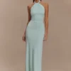 Vestido largo ajustado con cuello halter Elyna – Lagoon Vestido largo ajustado con cuello halter Elyna – Lagoon