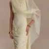 Vestido largo ajustado con fruncidos Amandine – Limón