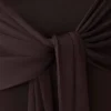 Vestido largo ajustado con lazo y mangas cortas Maiara – Chocolate Vestido largo ajustado con lazo y mangas cortas Maiara – Chocolate
