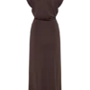 Vestido largo ajustado con lazo y mangas cortas Maiara – Chocolate Vestido largo ajustado con lazo y mangas cortas Maiara – Chocolate