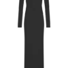 Vestido largo ajustado de manga larga Louisa – Negro Vestido largo ajustado de manga larga Louisa – Negro