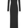 Vestido largo ajustado de manga larga Louisa – Negro Vestido largo ajustado de manga larga Louisa – Negro